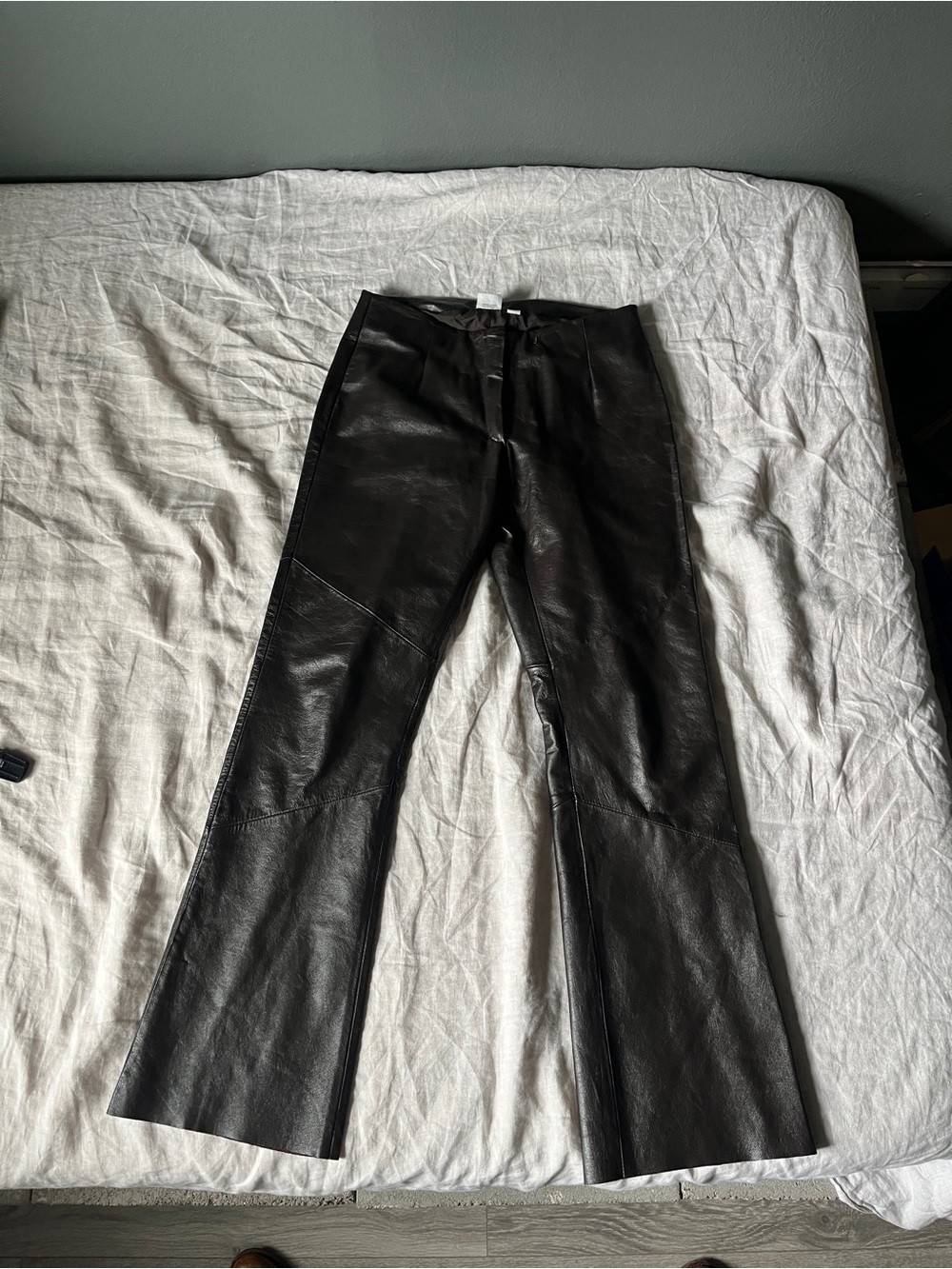Wilsons Leather Black Leather Boot Cut Pants